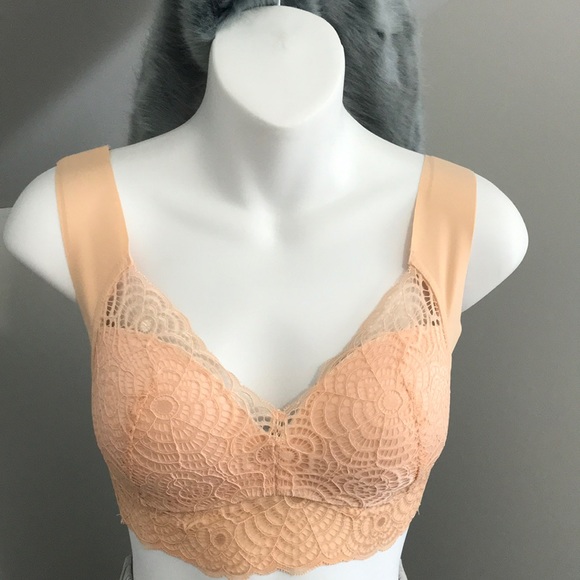 Popsalie Other - BUNDLE 3 for $10 SALE "Popsalie Peach Lace Wireless Bra"